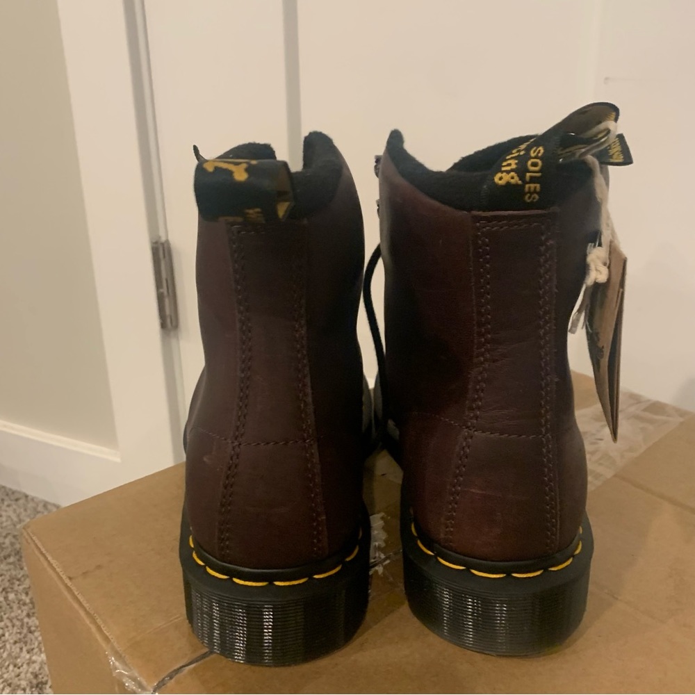 Brown Dr. Martens 1460 Pascal Warmwair Leather Lace Up Boot - Picture 6 of 8